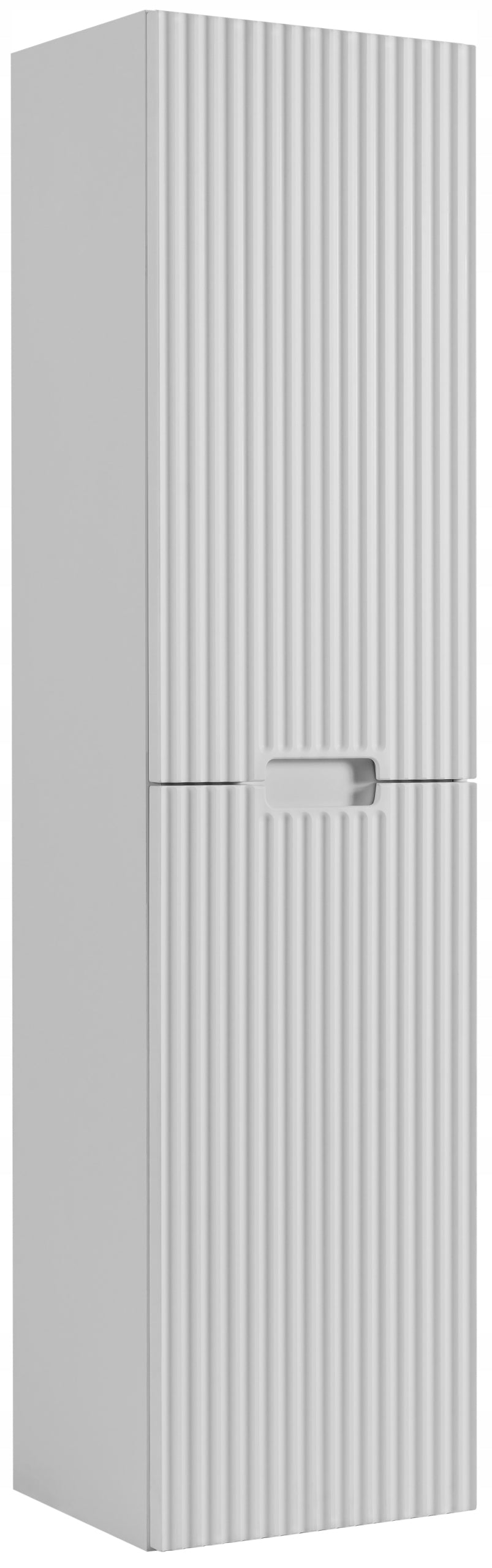 Bathroom Cabinet Hanging Post White 136 Cm GROOVED MDF Fronts 2x Door