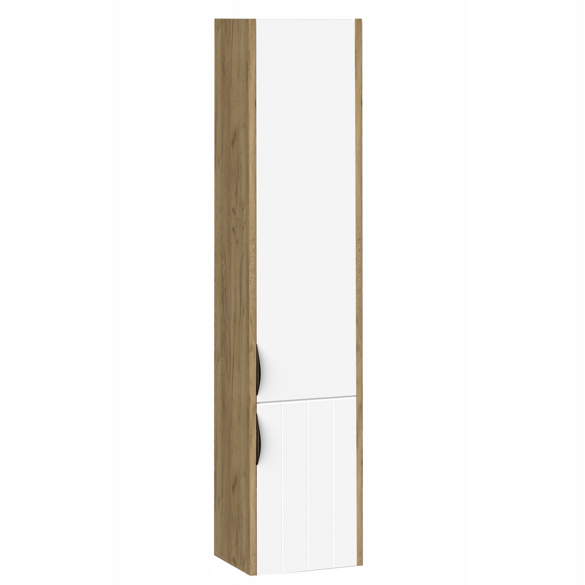 Bathroom Cabinet Post Hanging White / Oak Mat 160 x 32 x 30 cm MDF Door Manufacturer code Słupek Biały / Dąb 160 x 32 x 30 cm Drzwi MDF