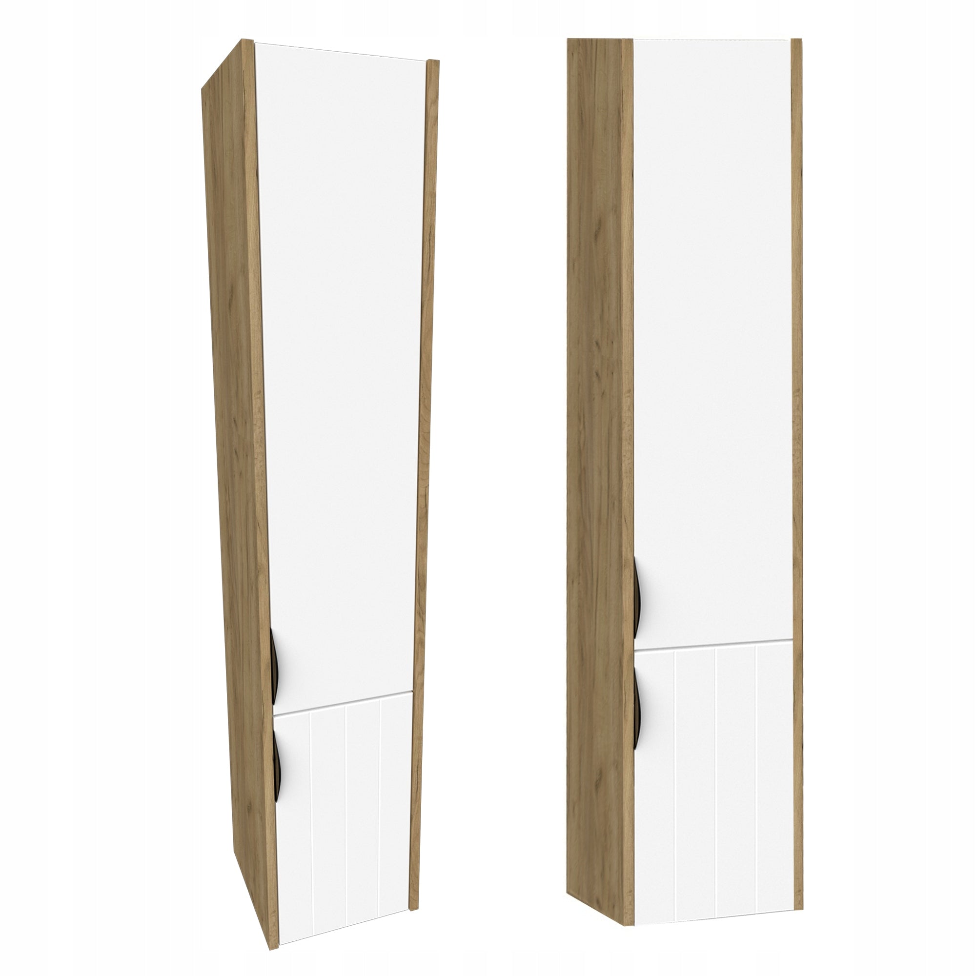 Bathroom Cabinet Post Hanging White / Oak Mat 160 x 32 x 30 cm MDF Door