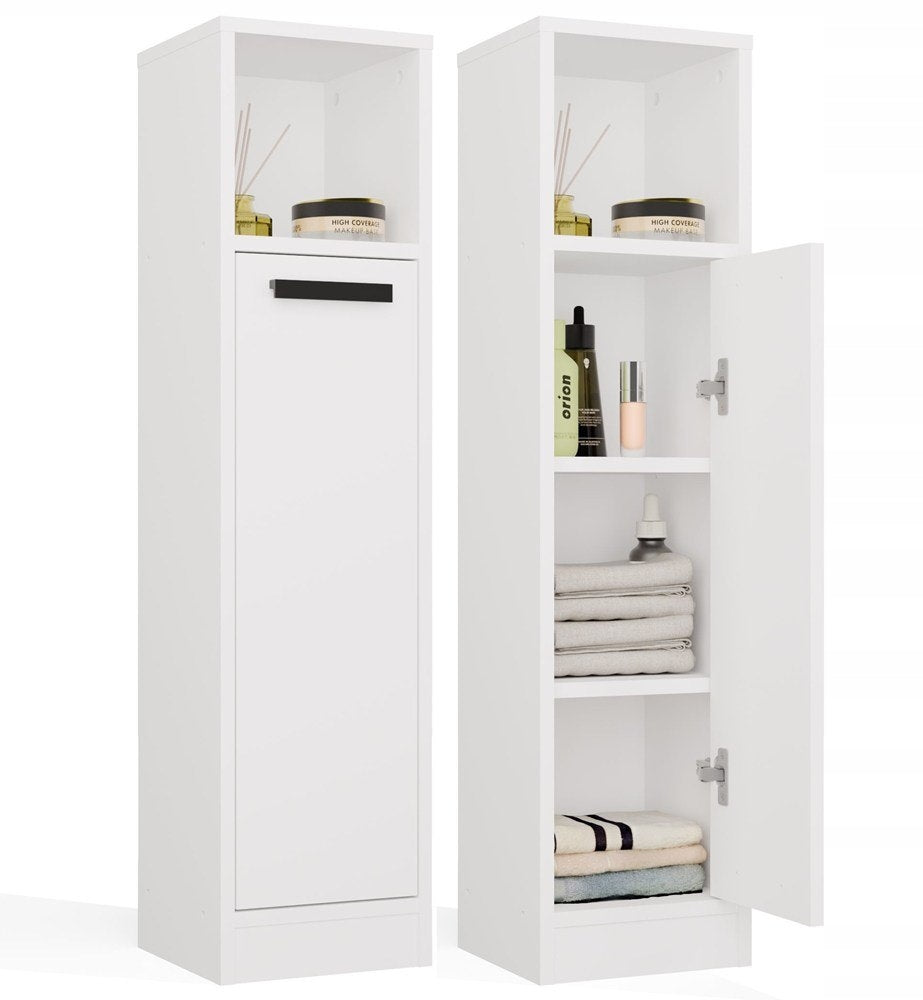 Bathroom Cabinet White Standing Narrow Bookcase White Post Shelves For Bathroom
