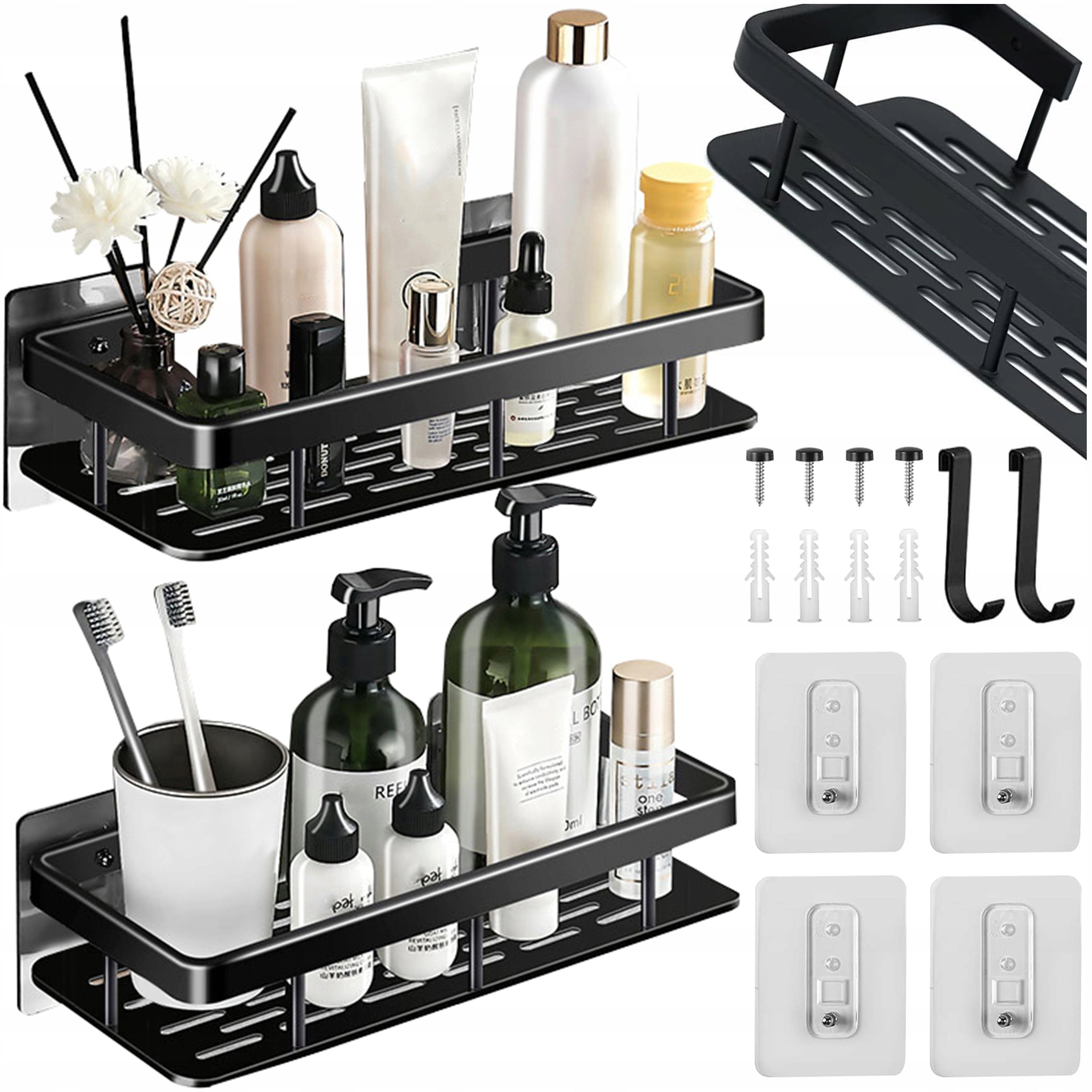 Bathroom Holder - Shelves Kpl 2pcs Hanging Shelf Self Adhesive Shower