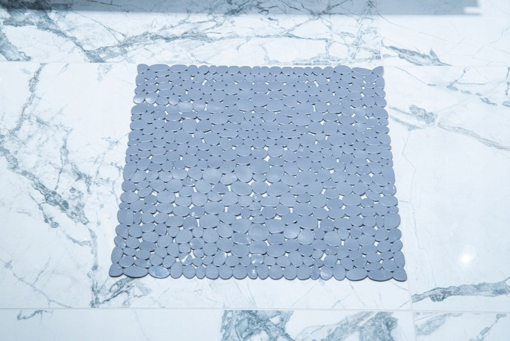 Bathroom Mat Non-Slip PVC Shower 54 x 54cm Suction Cups Grey Packaging status original