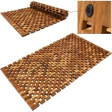 Bathroom Mat Wooden Acacia Brand Deuba