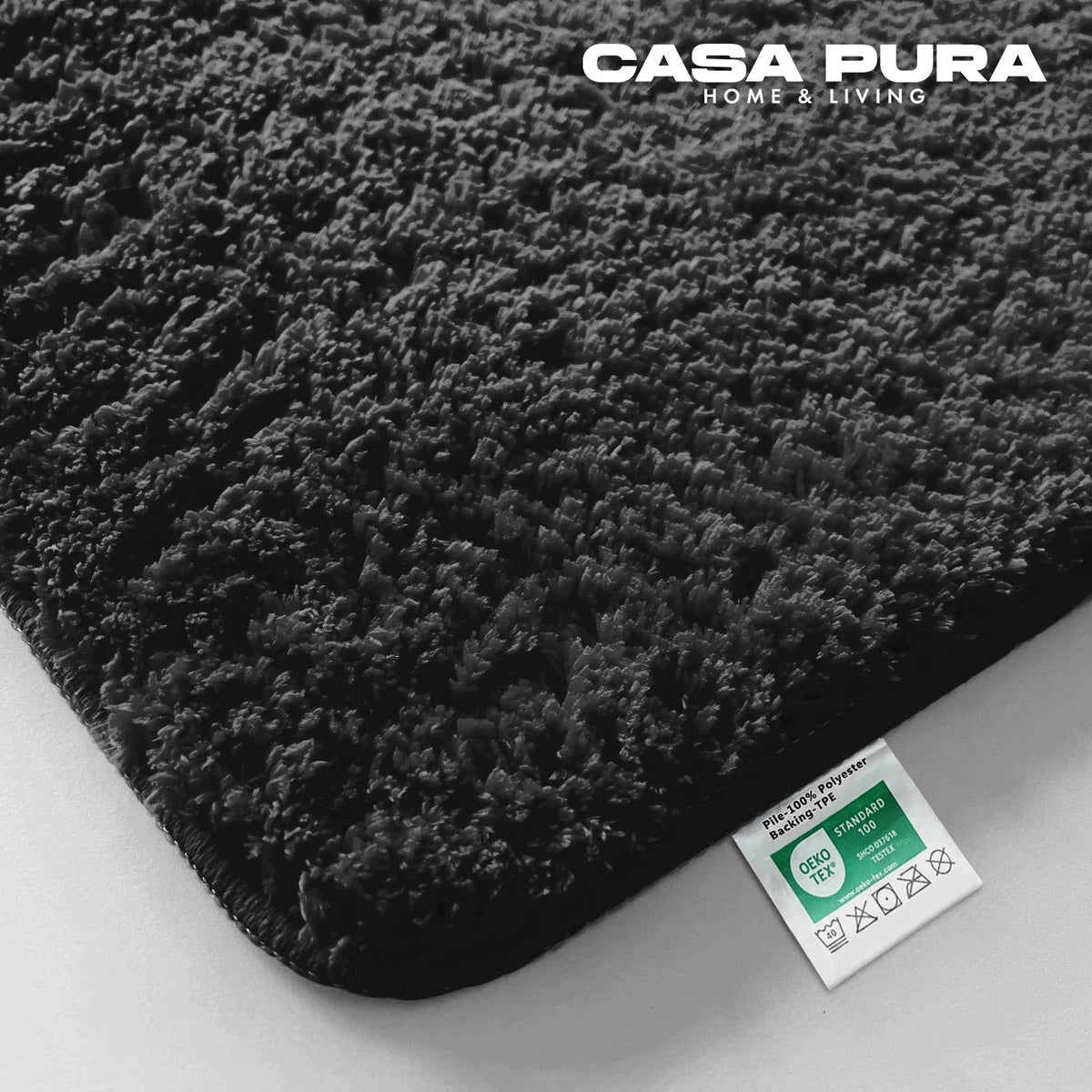 Bathroom Mats Soft Carpet for Bathroom - Sky 70 x 120 cm Black Brand no brand