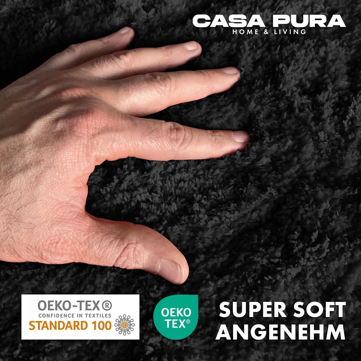 Bathroom Mats Soft Carpet for Bathroom - Sky 70 x 120 cm Black Product width 120 cm
