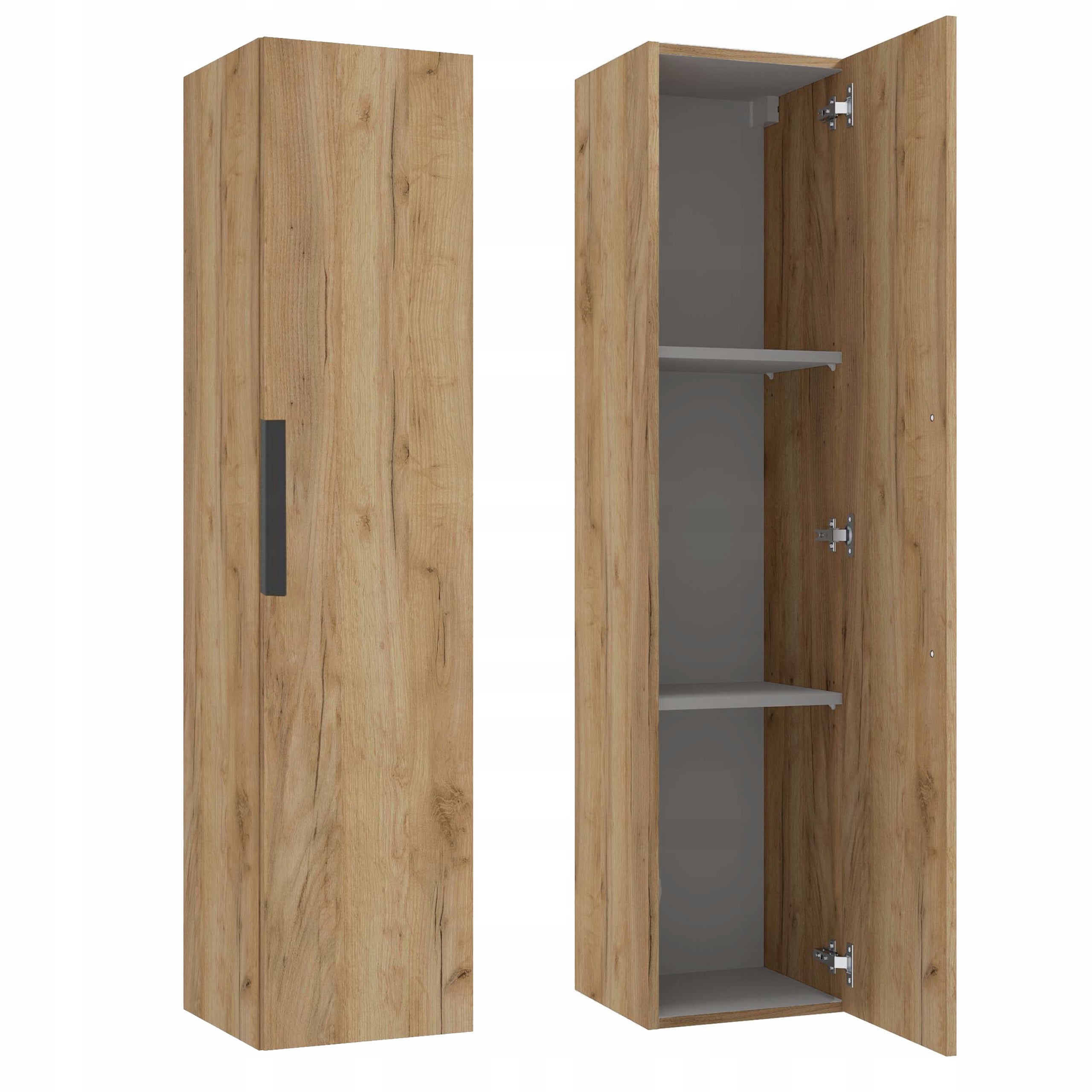 Bathroom Post Cabinet Bookcase Hanging Oak Craft Gold 33 x 140 x 33 cm