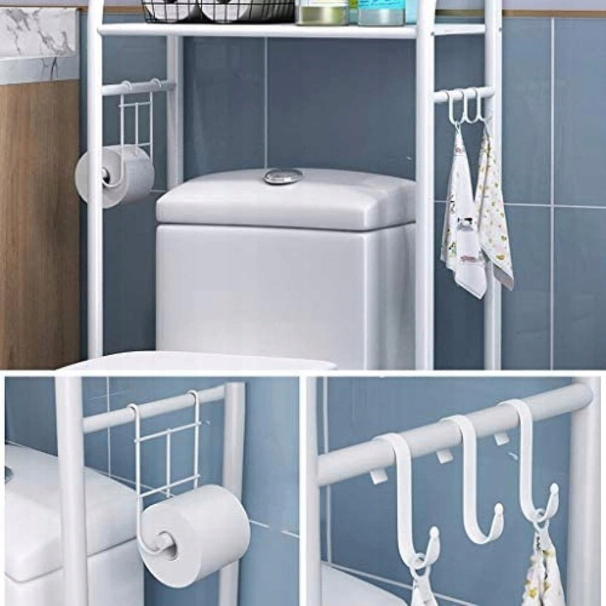 Bathroom RACK 3 Shelves Freestanding Toilet RACK TOILET WHITE Brand no brand