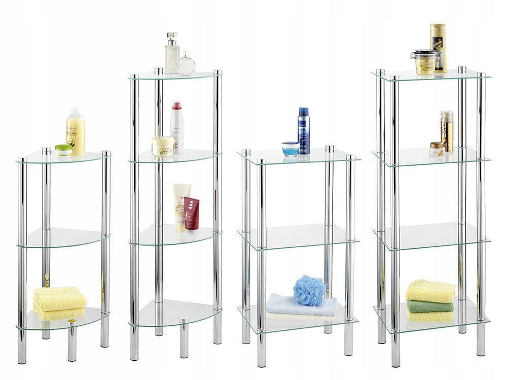 Bathroom RACK METAL glass 4 levels WENKO Furniture depth 30 cm