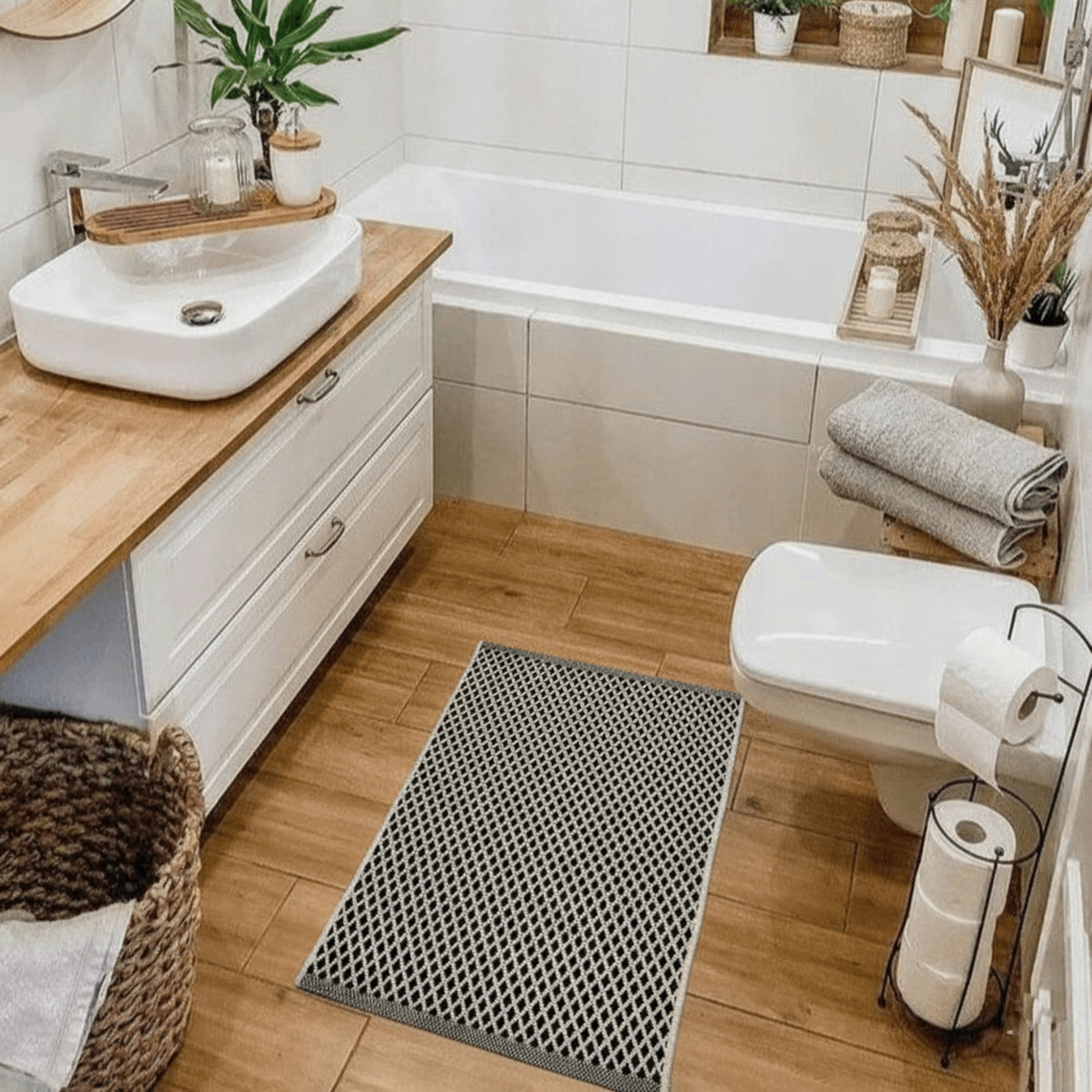 Bathroom Rug 50x80 DarianA Soma black mat 100% cotton Packaging status original