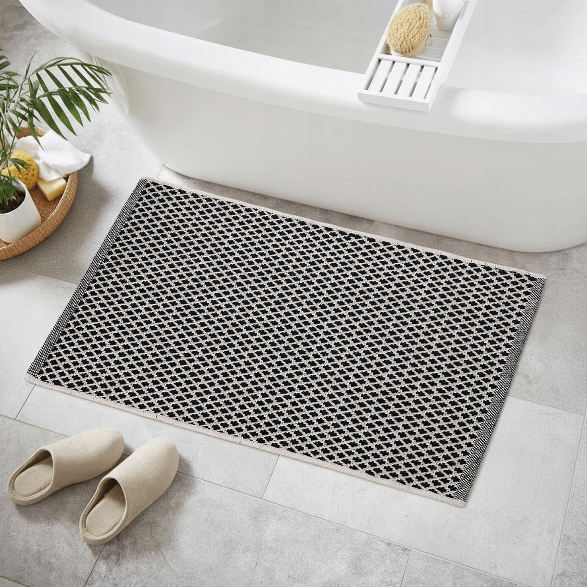 Bathroom Rug 50x80 DarianA Soma black mat 100% cotton
