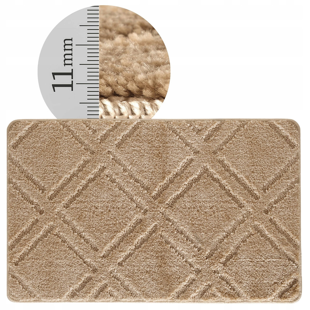 Bathroom Rug 50x80 Non-Slip Large Bathroom Mat Silver BEIGE