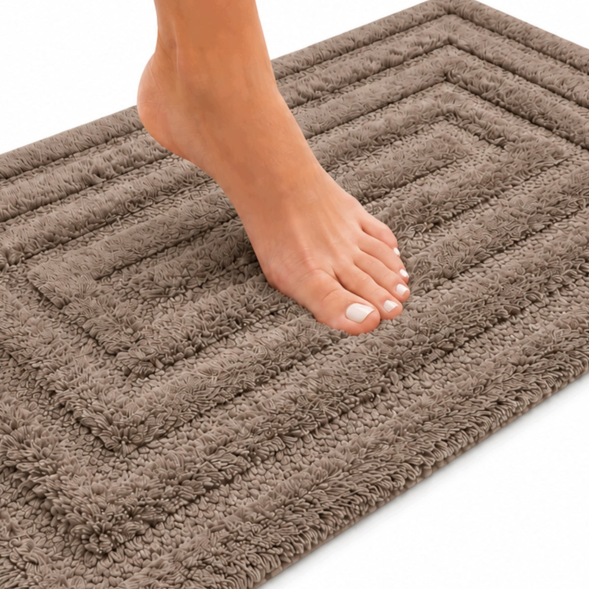 Bathroom Rug 60x100 Bronze MOCCA LABYRINTH 100 % COTTON Absorbent THICK