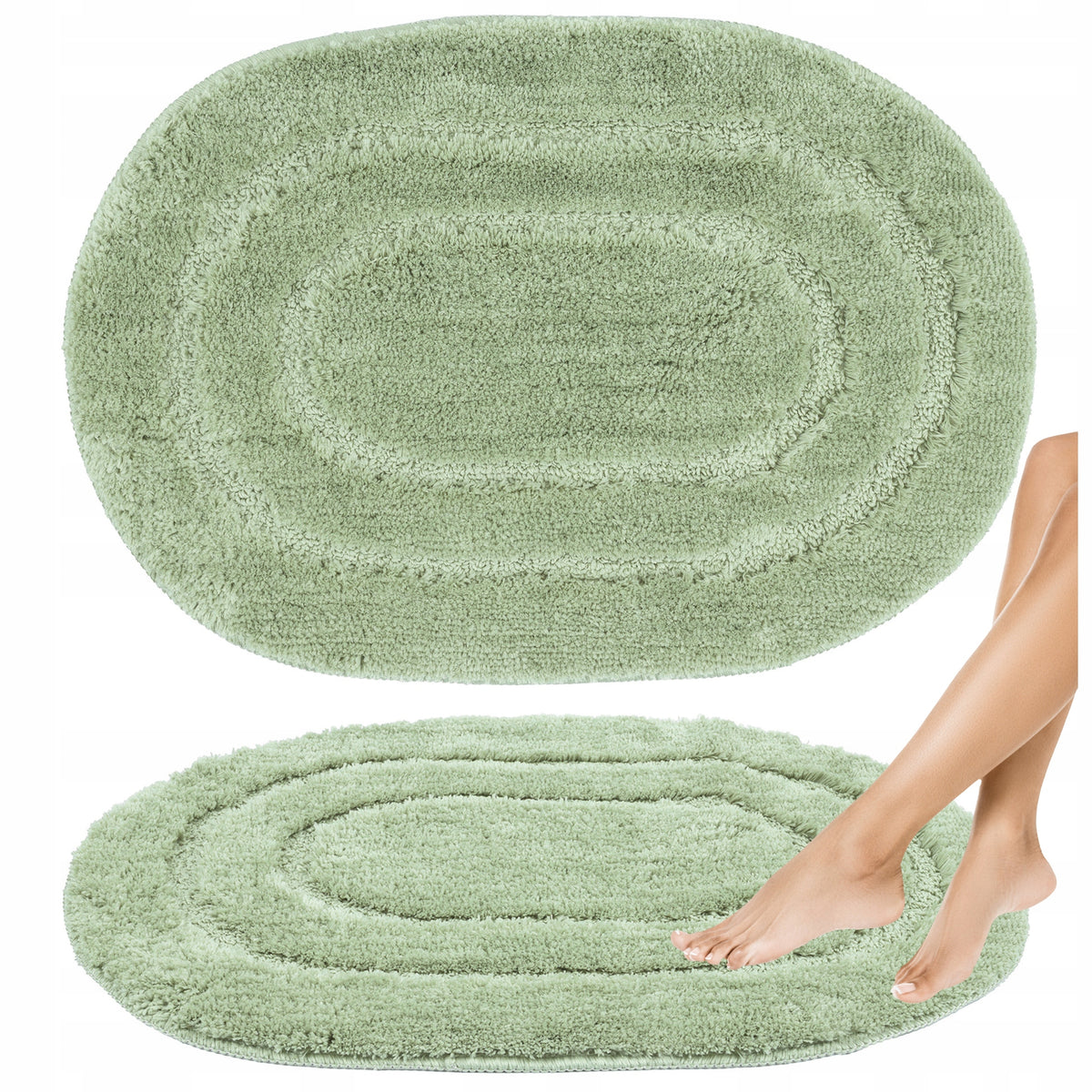 Bathroom Rug Anti-Slip Absorbent Washable Fashionable Sage 40x60 Manufacturer code EF0329