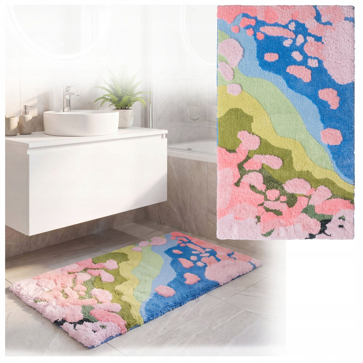 Bathroom Rug Anti-Slip Laundry Fluffy Soft 50x80cm PREMIUM Manufacturer code EF0387