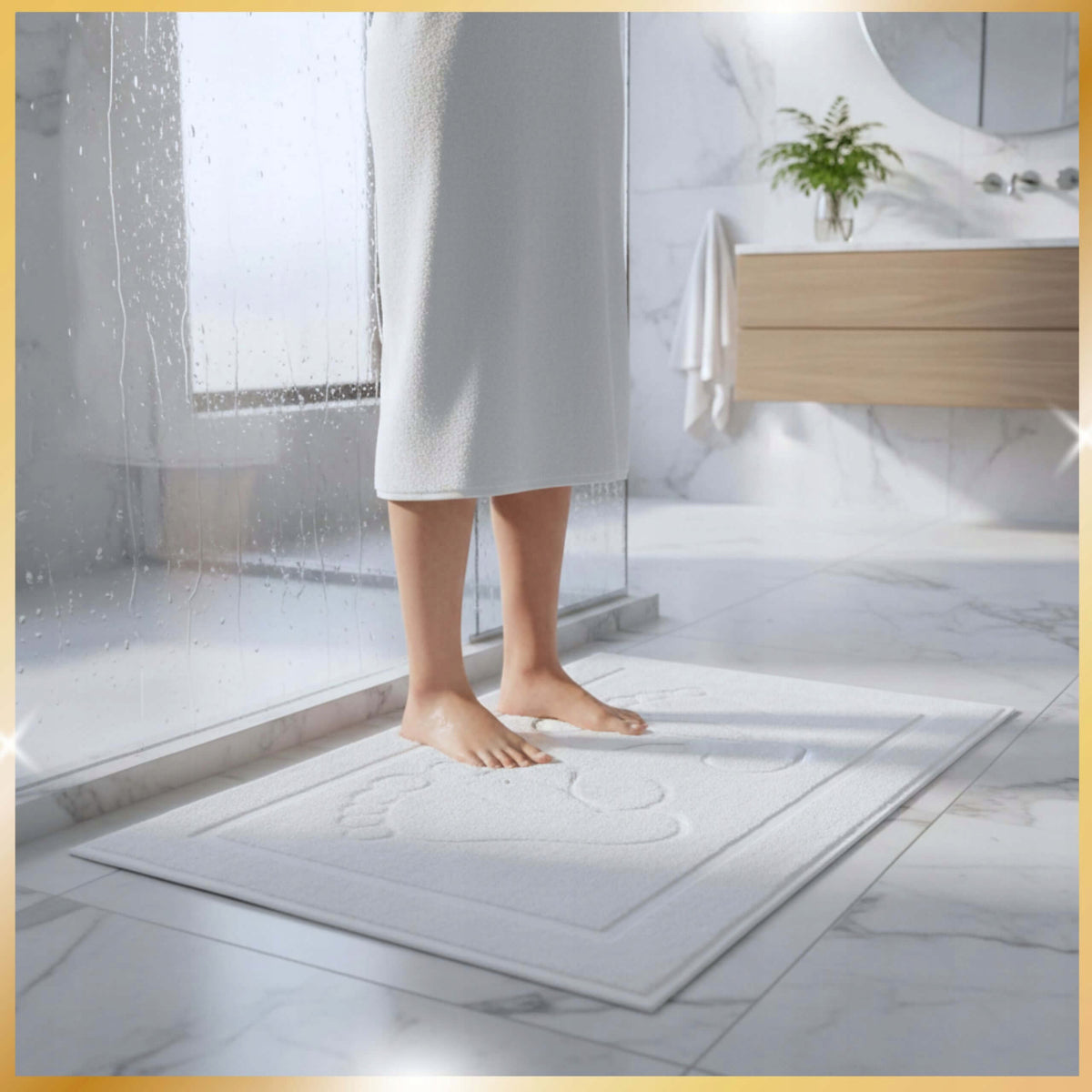 Bathroom Rug Anti-slip 50x70 Cotton 650g White Soft Pleasant Manufacturer code DYWANIKI ŁAZIENKOWE RĘCZNIK FROTTE