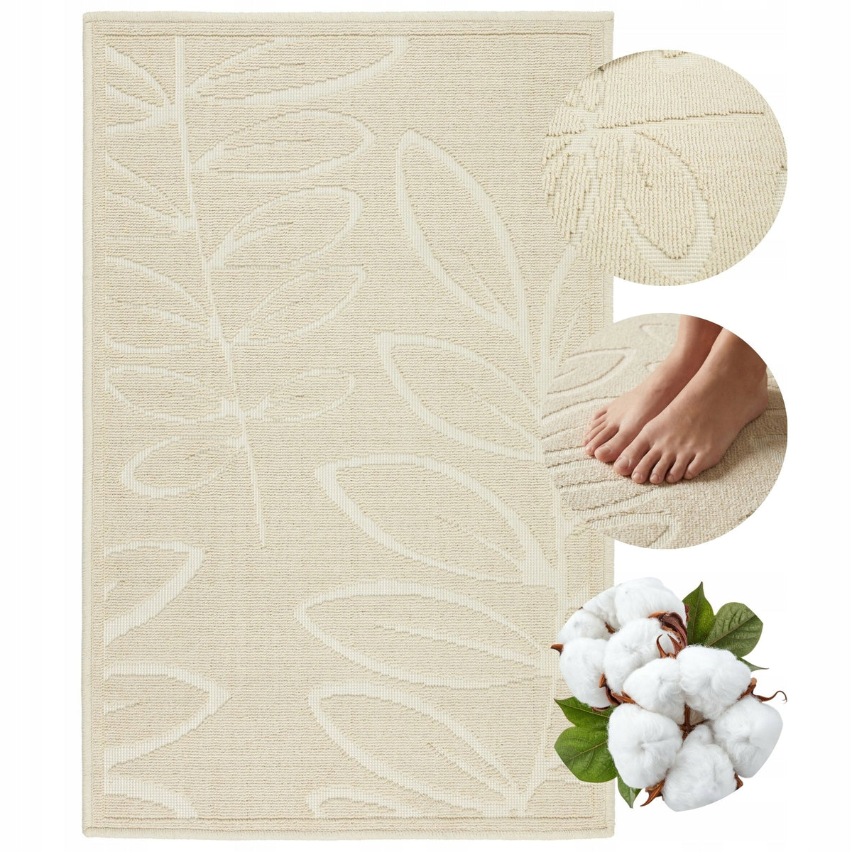Bathroom Rug Quick Drying Egyptian Cotton Absorbent Anti Slip 50x80