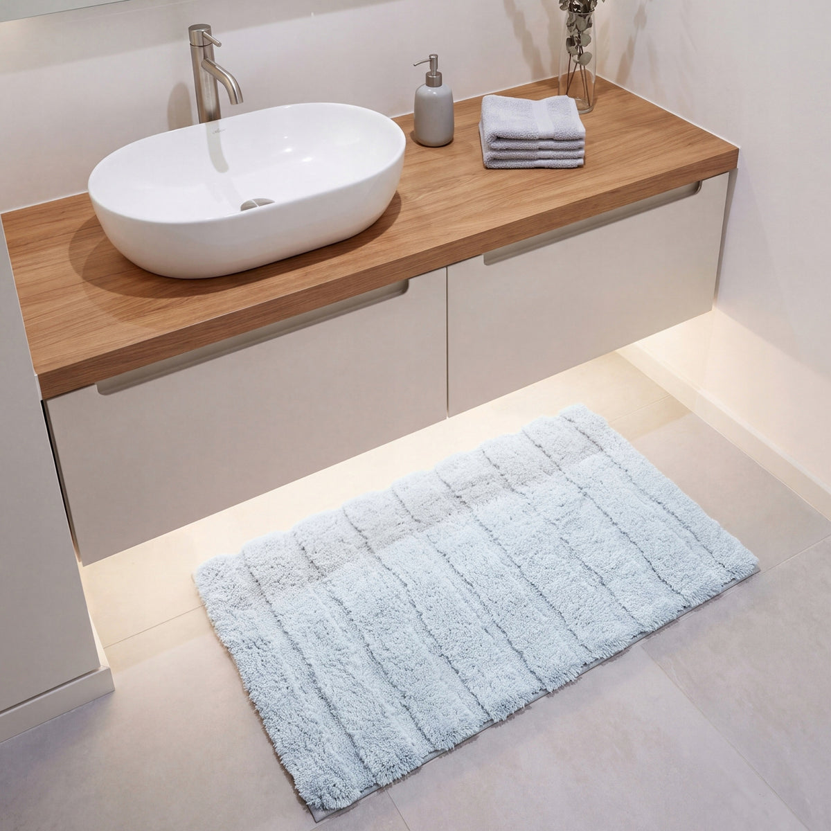 Bathroom Rug Soft Thick Anti-Slip 50x80 Shaggy Bathroom Mat Packaging status original