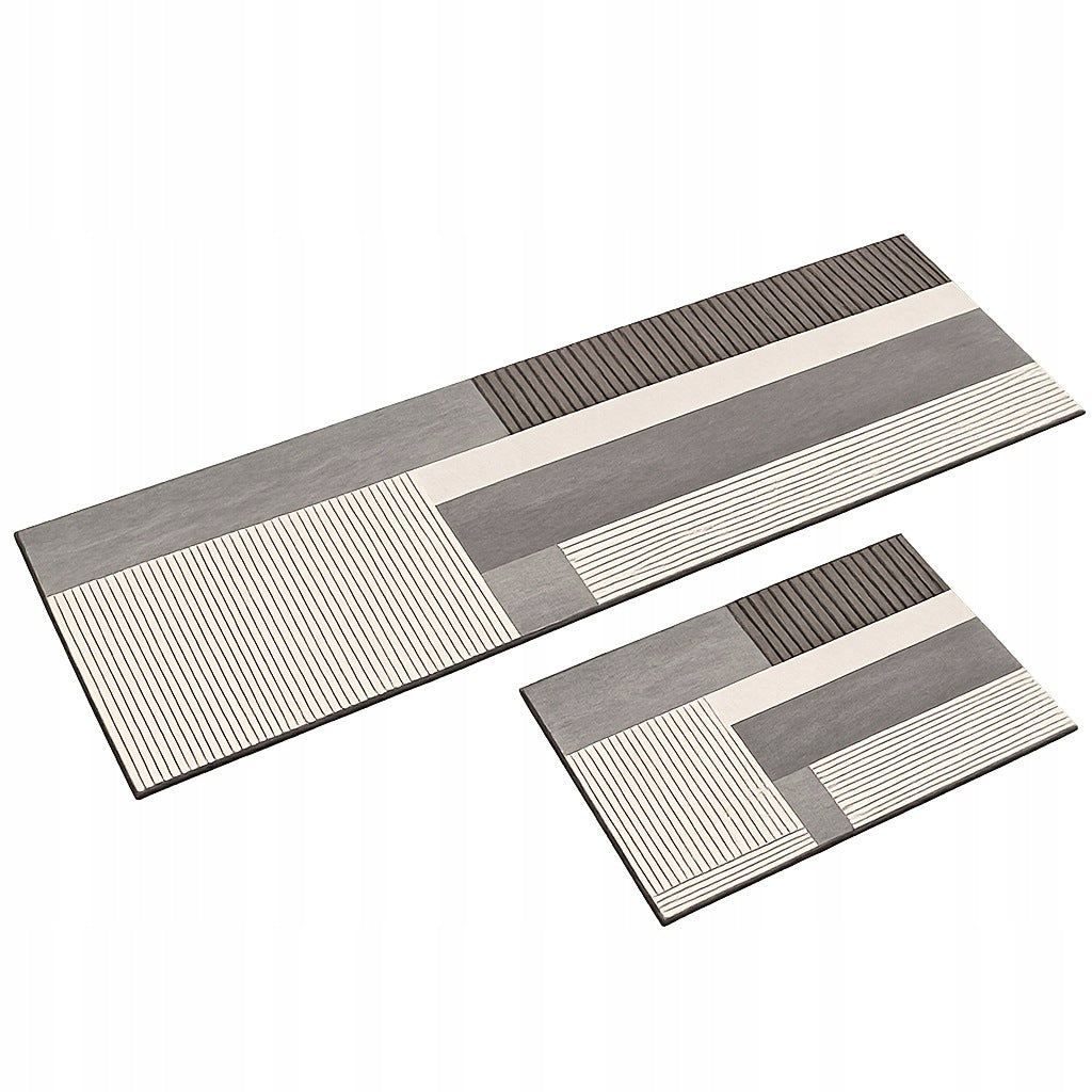 Bathroom Rugs Kitchen Mats Set of 2 40×60 and 40×120 cm Grey Brand no brand