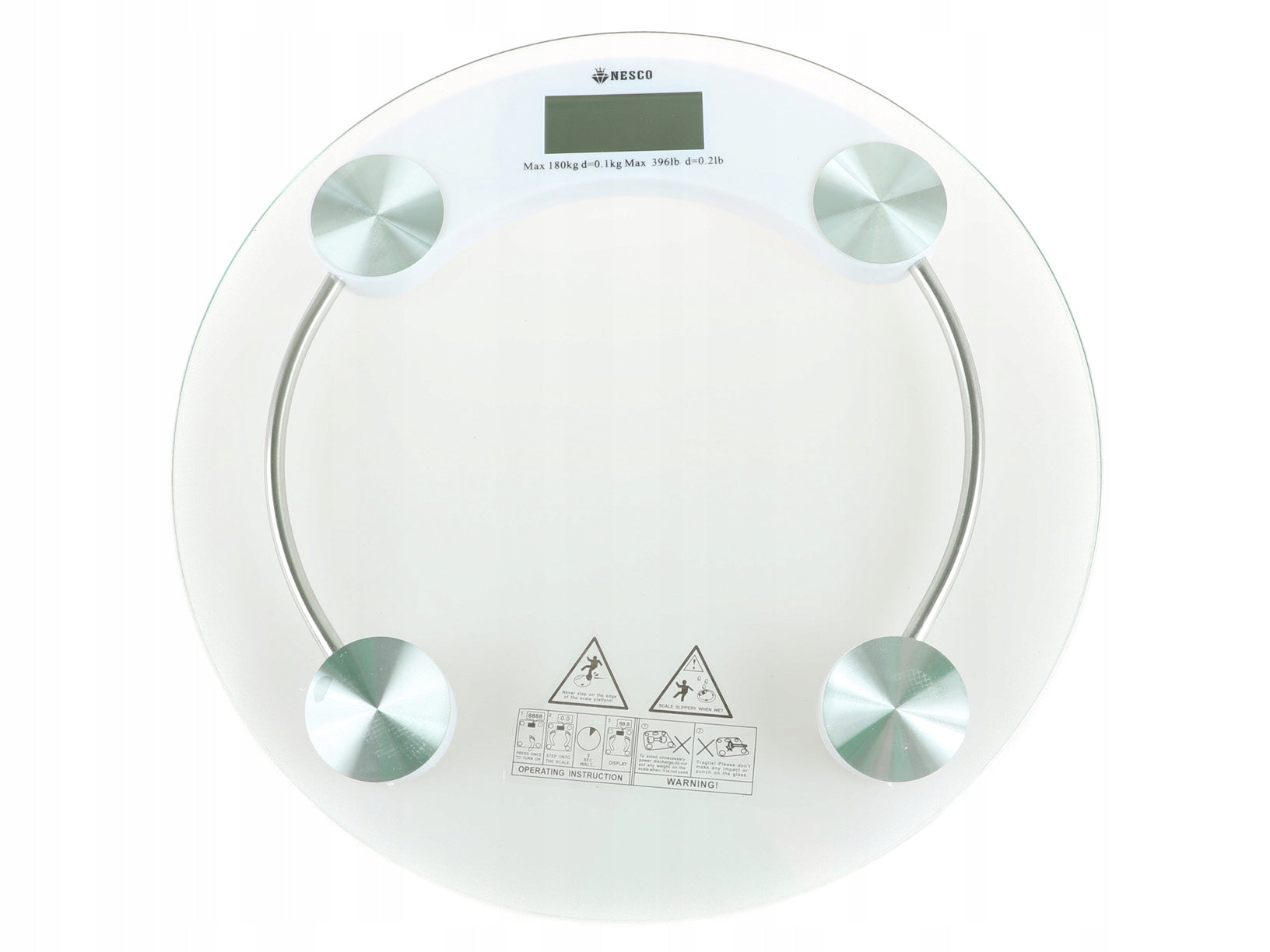 Bathroom Scale Electronic Glass LCD Flat 180kg 100g 1518