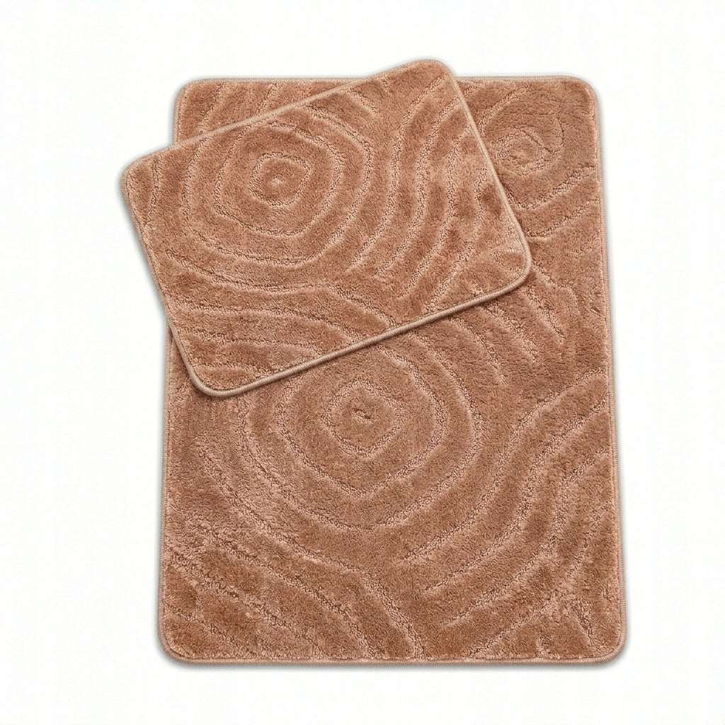Bathroom Set 2-Piece Rubberized Non-Slip Rugs Mix