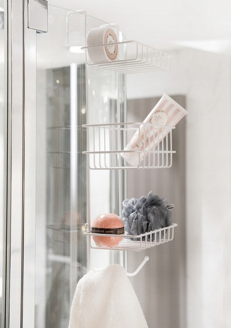 Bathroom Shelf Suspended White Three Levels AWD02081479 Brand AWD Interior