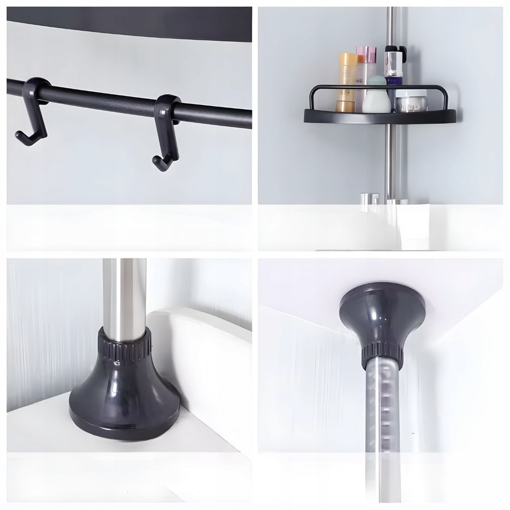 Bathroom Shelf Telescopic Corner Shower Adjustable 4 Shelves Strong Brand MORE&DECO