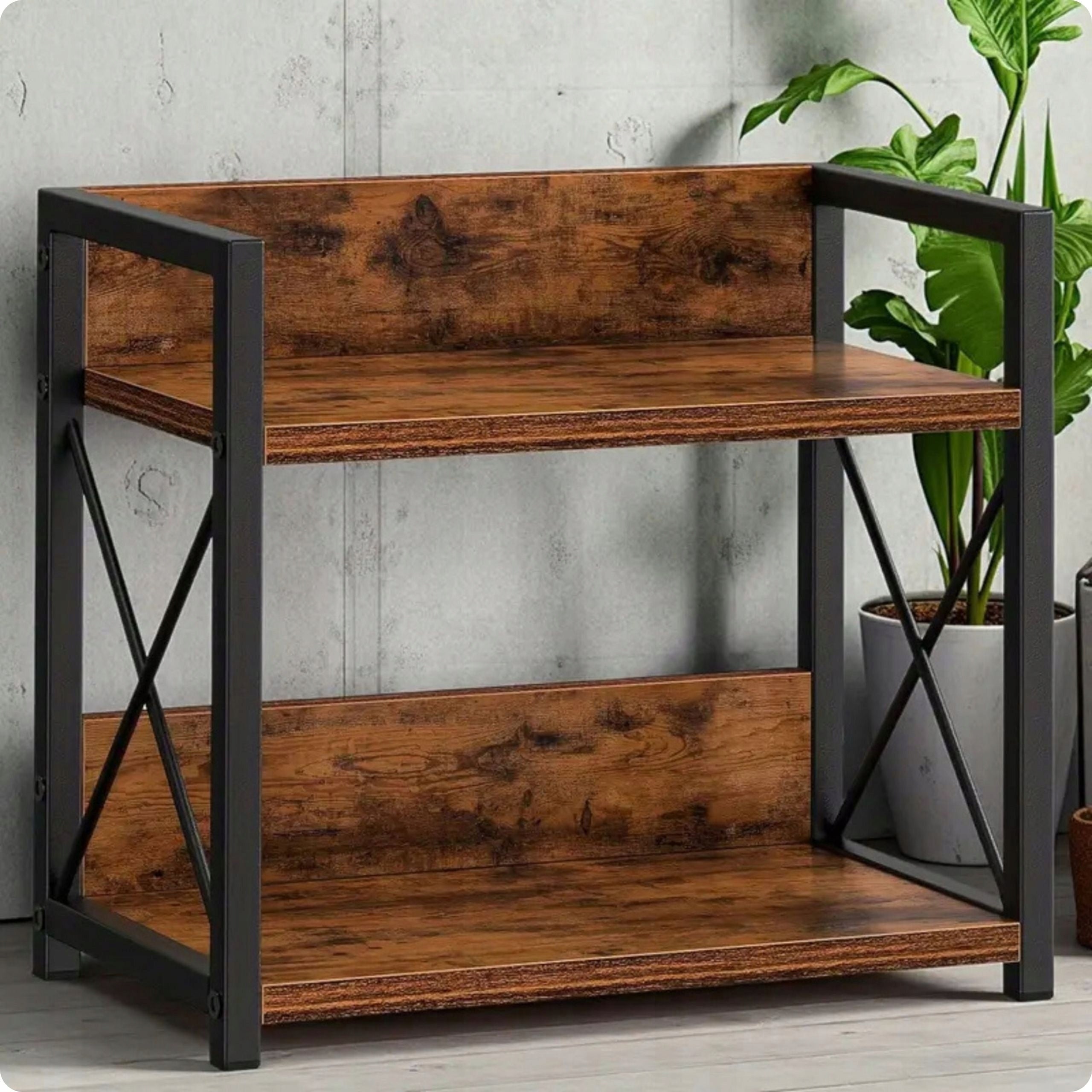 Bathroom Shelf Two-Tier Organizer Freestanding Wooden 26 cm Packaging status original