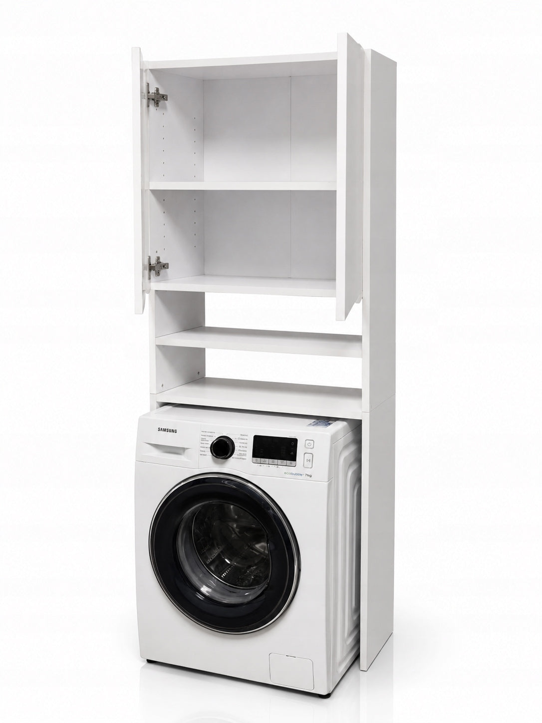 Bathroom Shelving Unit Over Washing Machine ZP1 White with Shelf Built-in Washing Machine for Bathroom