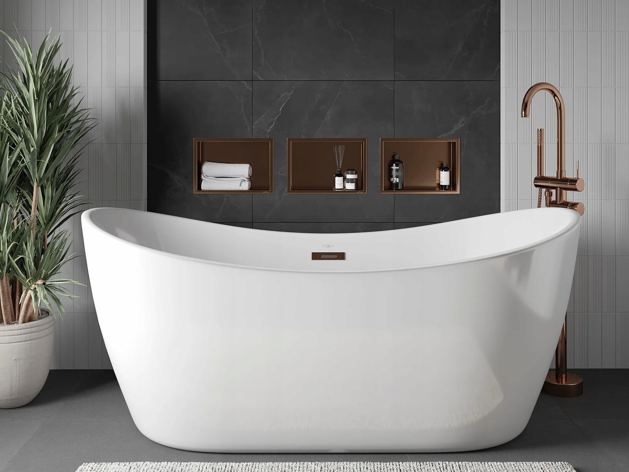 Bathroom Shower Shelf Flange 30x20 Mexen X-Wall Copper Finish other