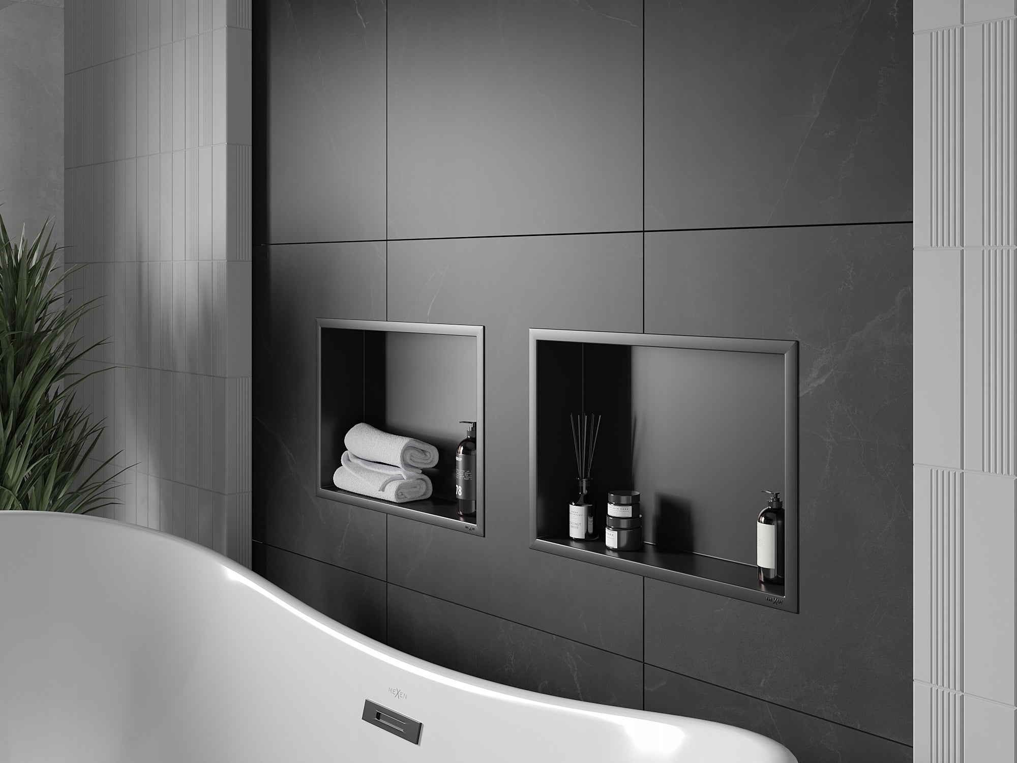 Bathroom Shower Shelf Flange 45x30 Mexen X-Wall-R Black Brand Mexen