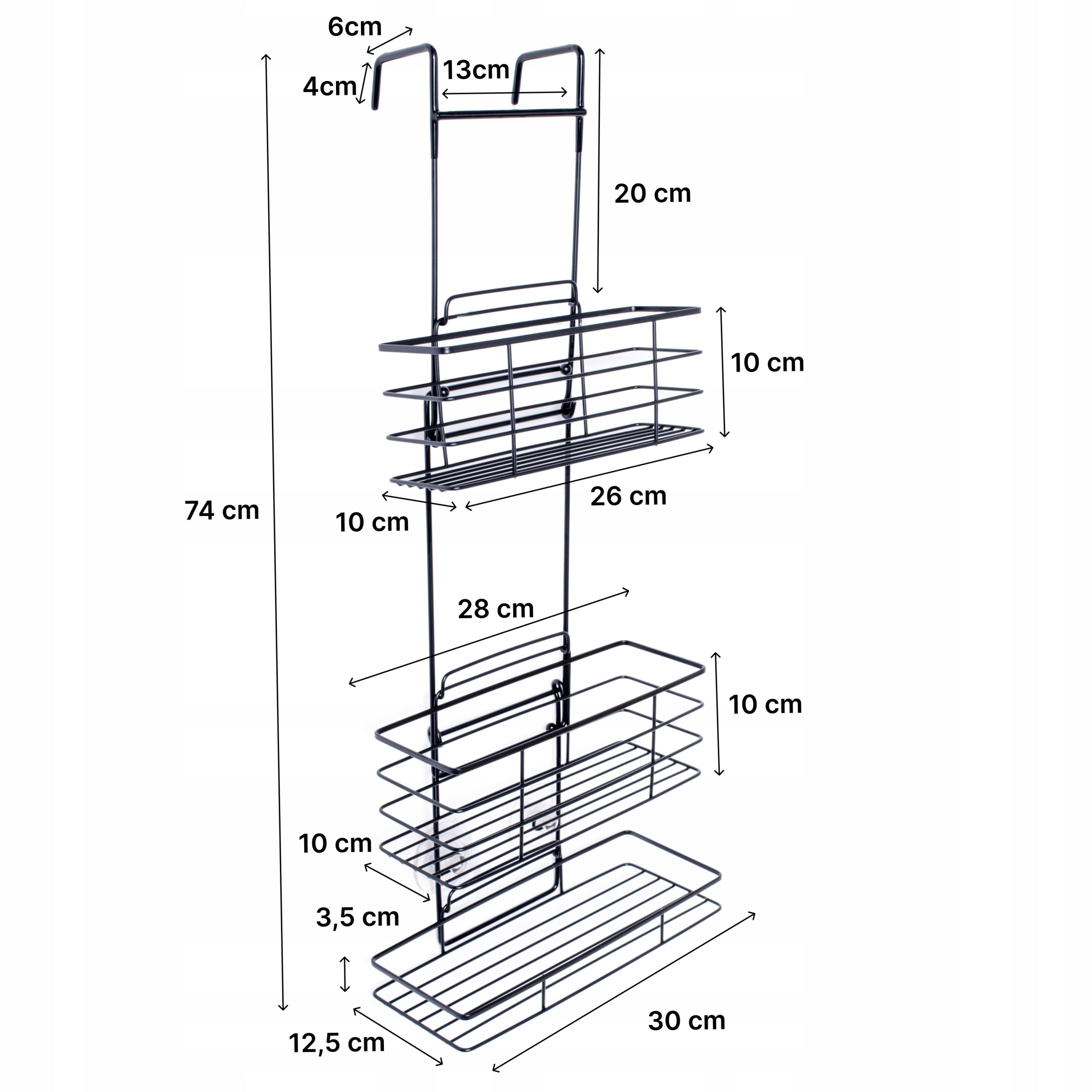 Bathroom Shower Shelf Hanging For Cabin Stainless Black Loft Manufacturer code CH.RAFEK-BLK