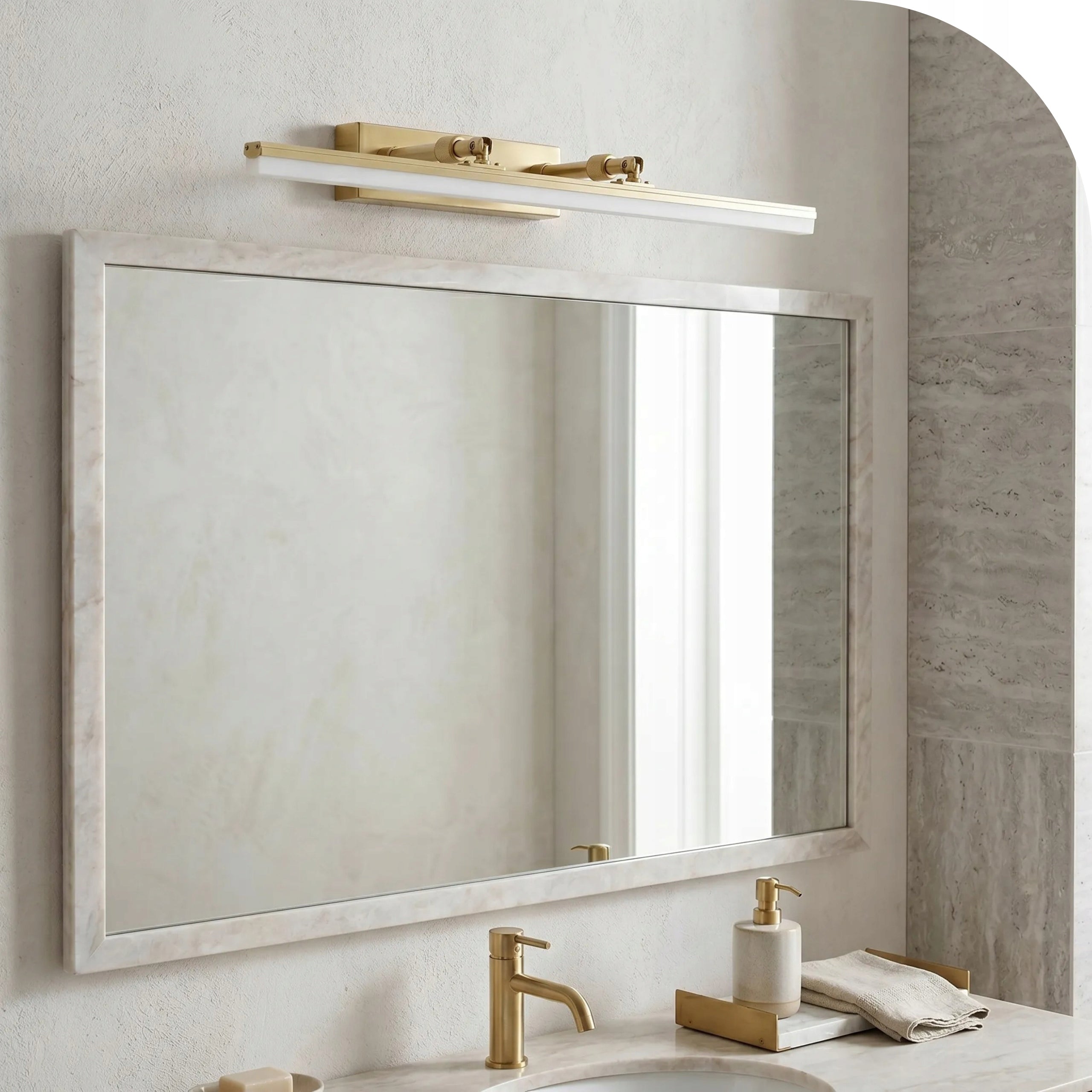Bathroom Wall Lamp Over Mirror Led Gold Brushed 60 cm Lamp Over Picture Packaging status original