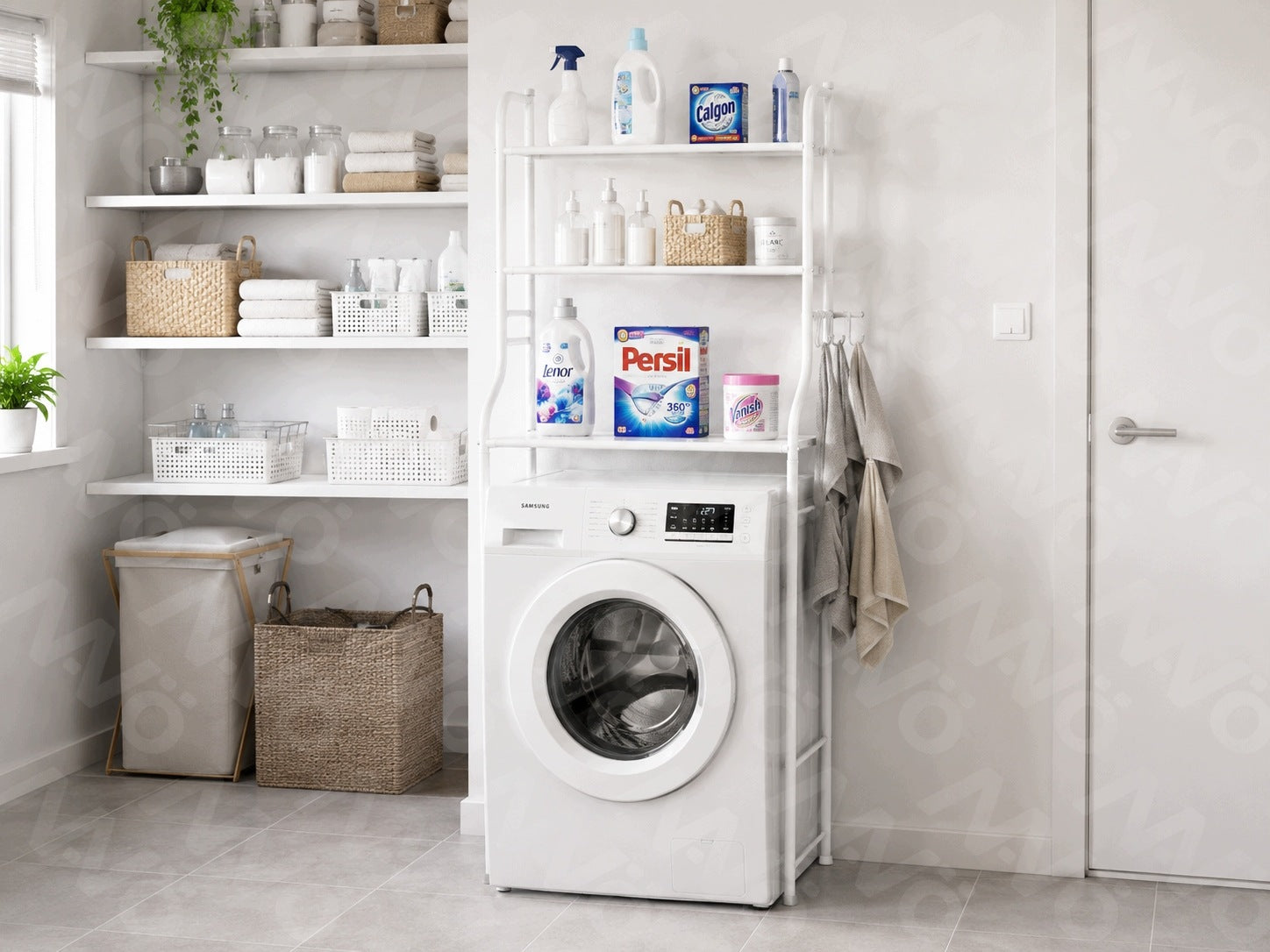 Bathroom cabinet organizer bookcase over washing machine bathroom toilet 3 shelves MAVÖ Manufacturer code FORLI-WH