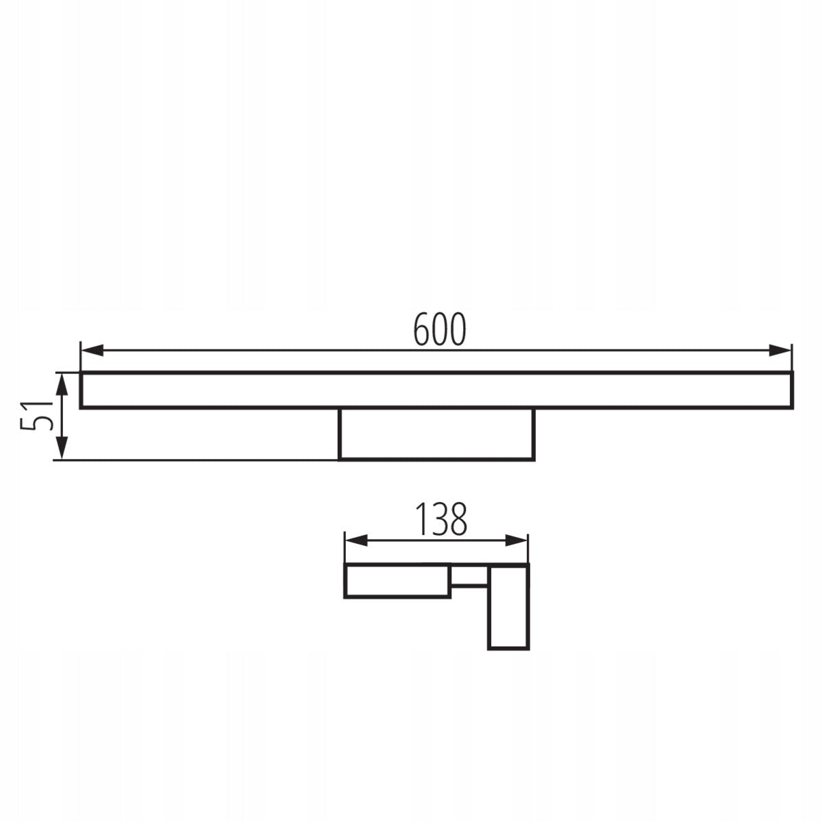 Bathroom lamp LL WALL LAMP 12W black wall lamp over mirror 60cm LED IP44 Manufacturer code 66160