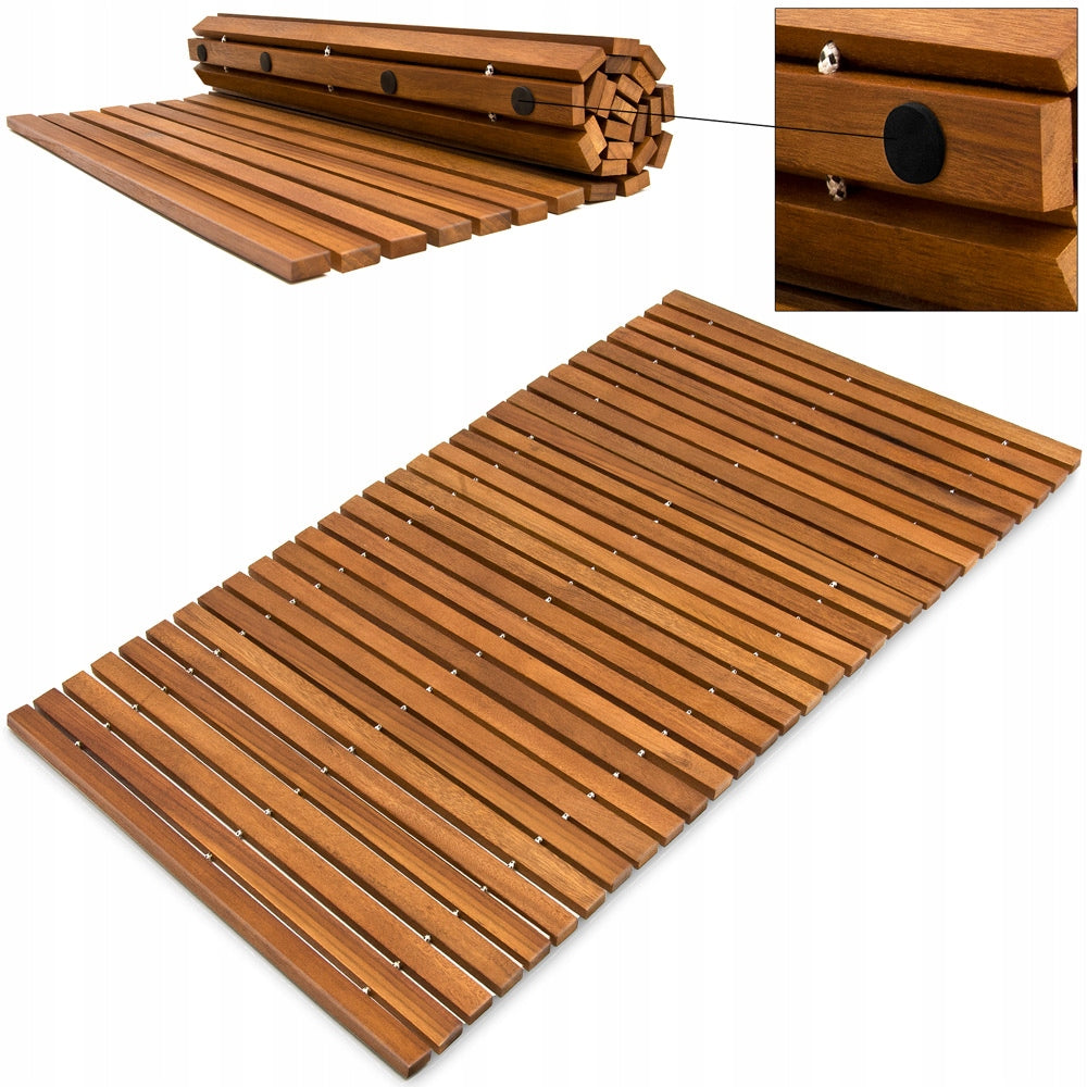 Bathroom mat wooden rug bathroom sauna acacia wood 80X50 cm