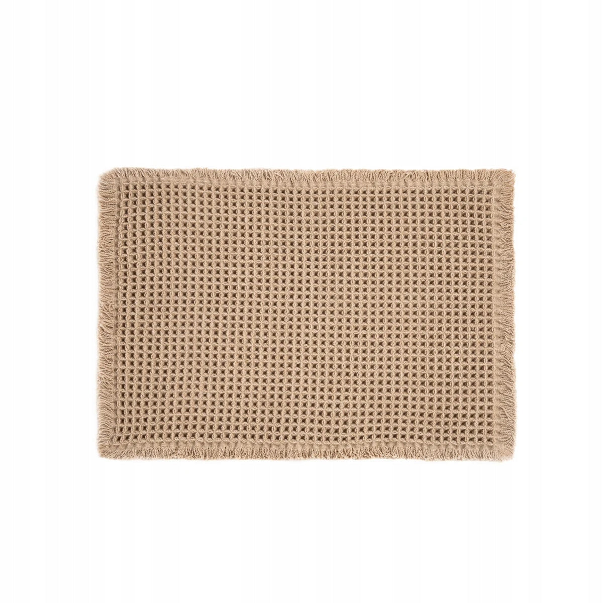 Bathroom rug VAFFEL beige with wafer texture 40x60 cm HOMLA