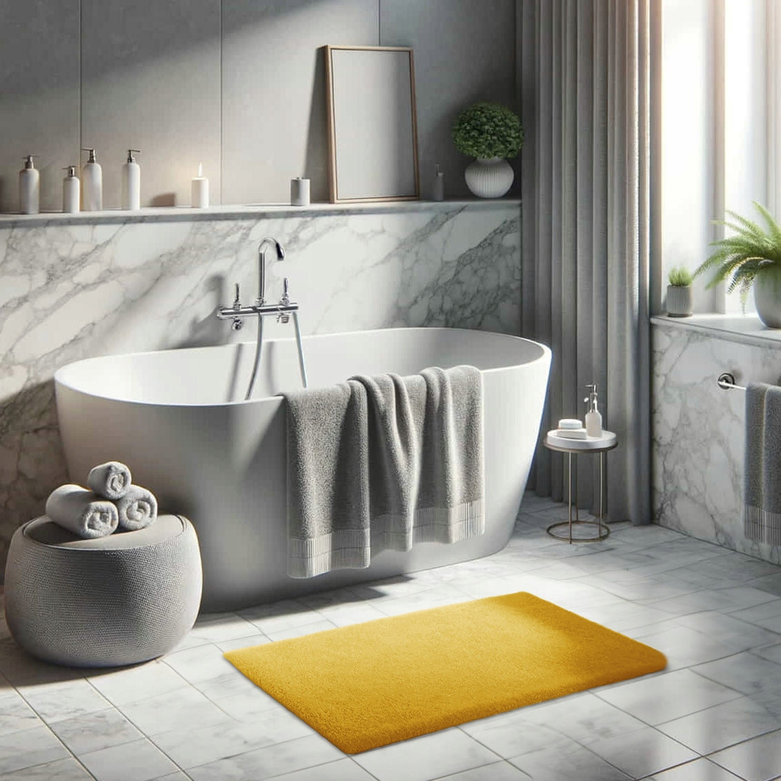 Bathroom rug for the bedroom, kitchen, living room, stairs, terrace, Rabbit, 60x90 Length 90 cm