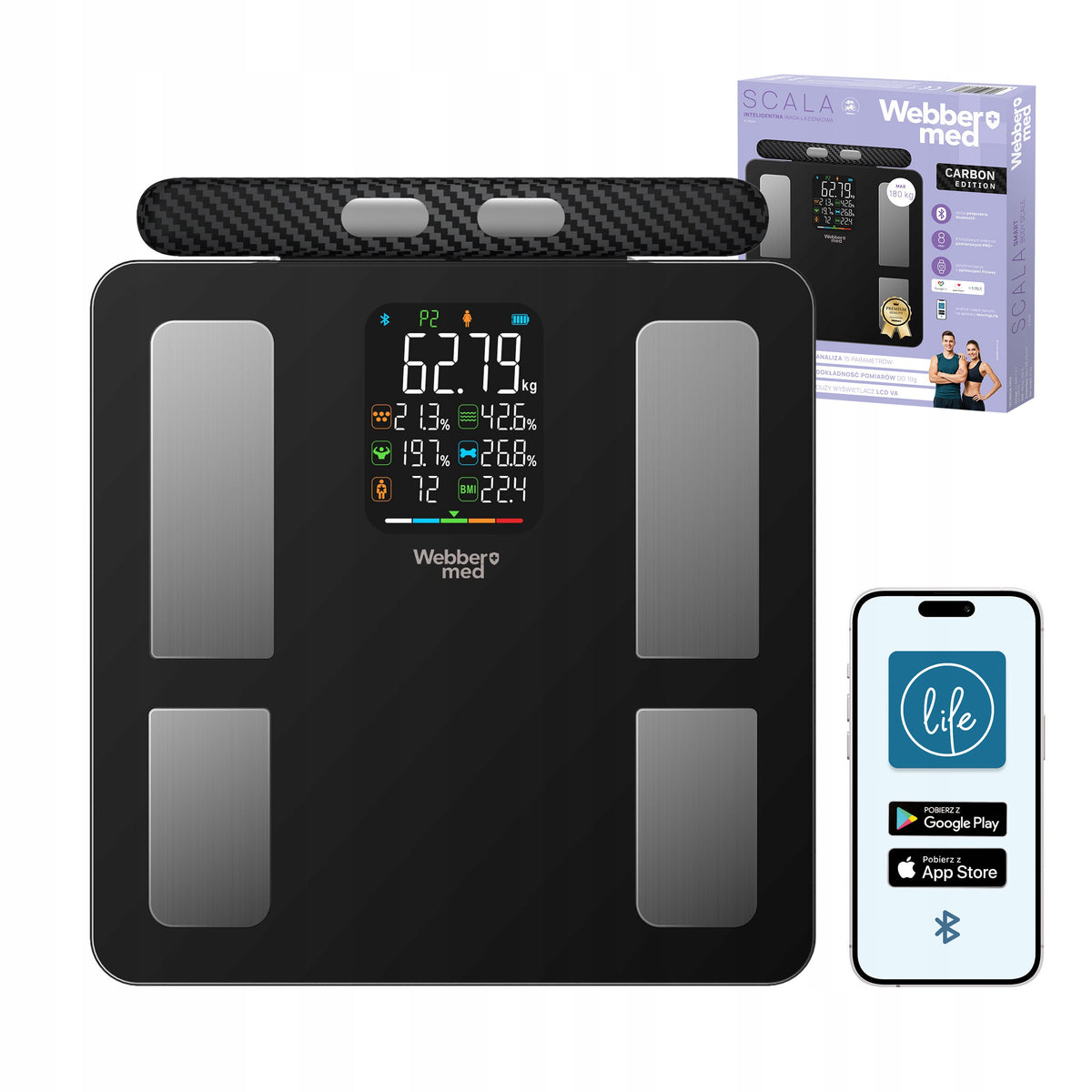 Bathroom scale WEBBER IF2825A Batteries included no