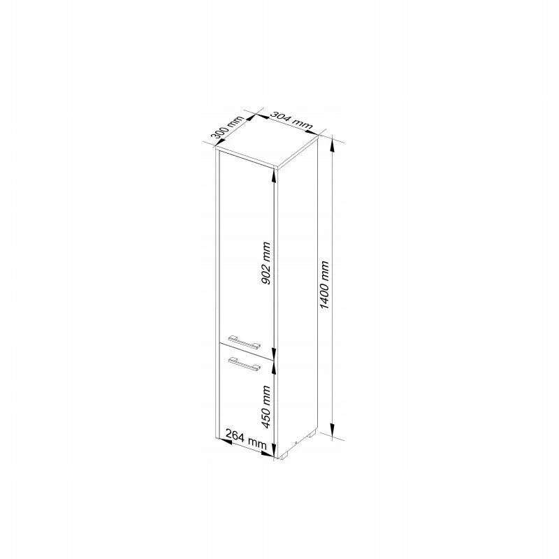 Bathroom shelf with 2 doors and 5 shelves, wenge, sonoma oak Packaging status original
