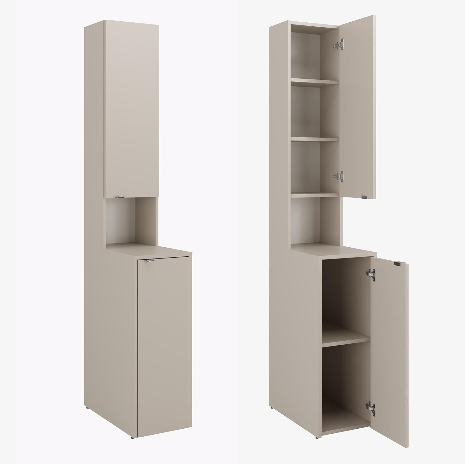 Bathroom shelving unit LORA 210 x 33 x 56 cm high cabinet bathroom cashmere
