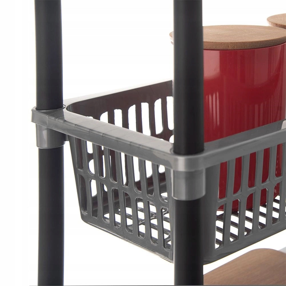 Bathroom shelving unit Narrow 4-level ORION 50 x 19,5 x 83 cm Furniture color black shades of gray