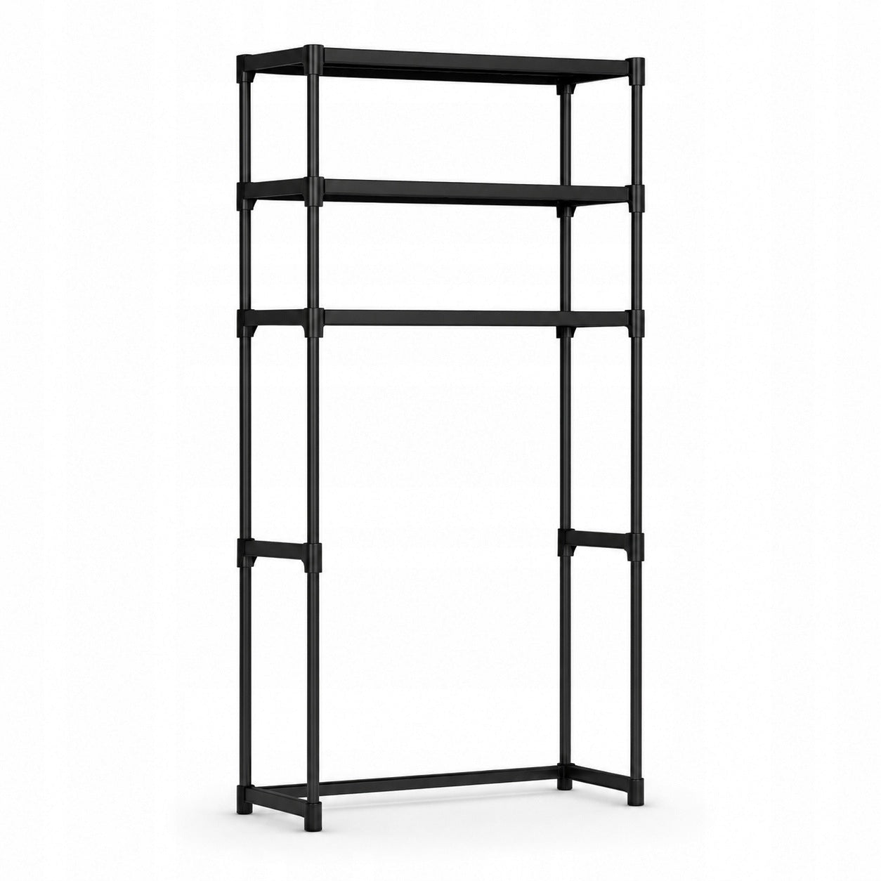 Bathroom shelving unit over washing machine or toilet, 3 shelves, black metal Packaging status original
