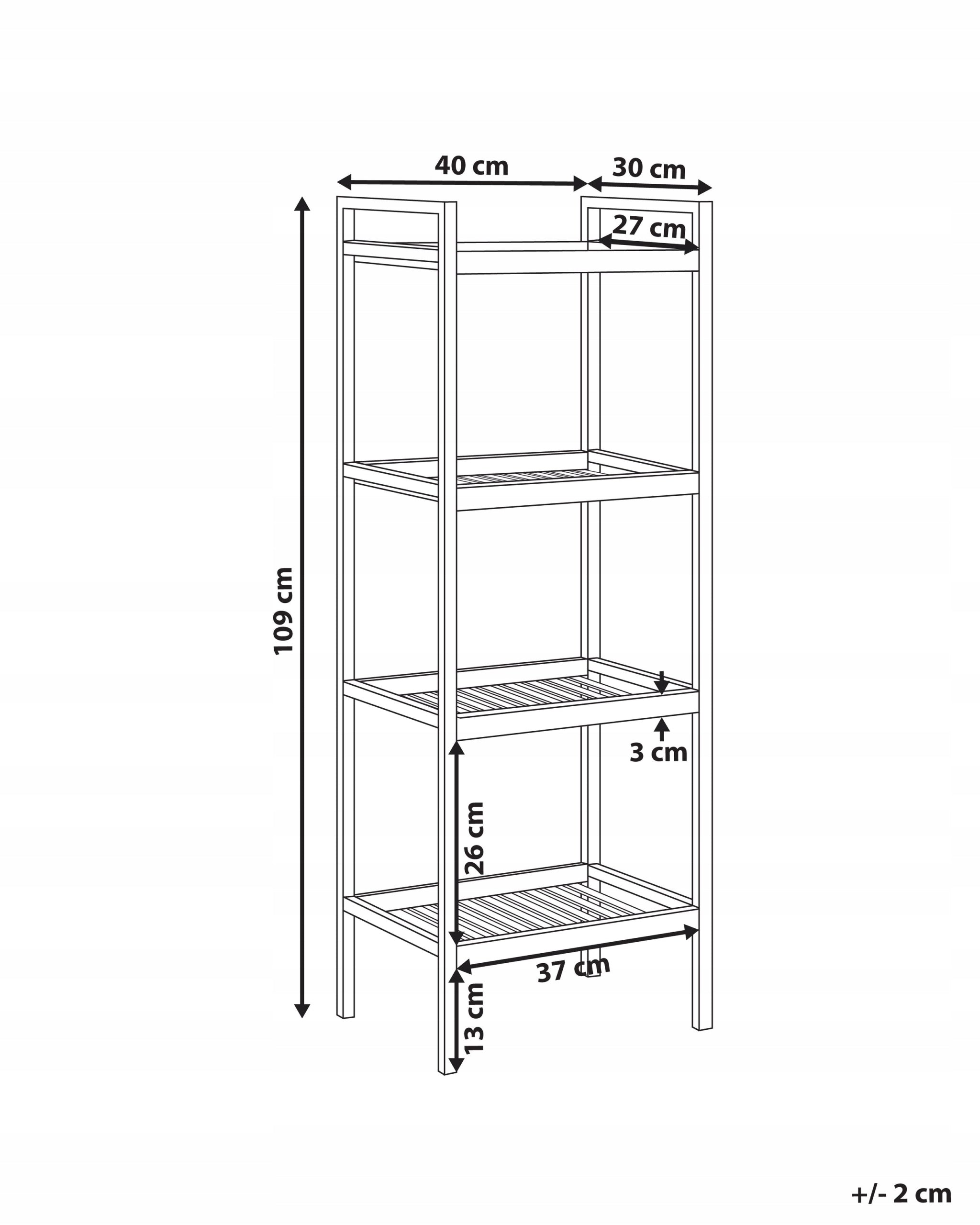 Bathroom shelving unit steel black frame bamboo shelves light brown Furniture color black