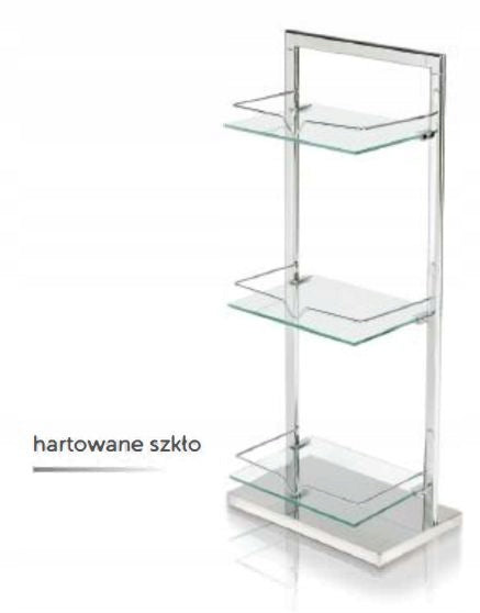 Bathroom shelving unit tempered glass chrome 3 shelves EAN (GTIN) 5904717221053