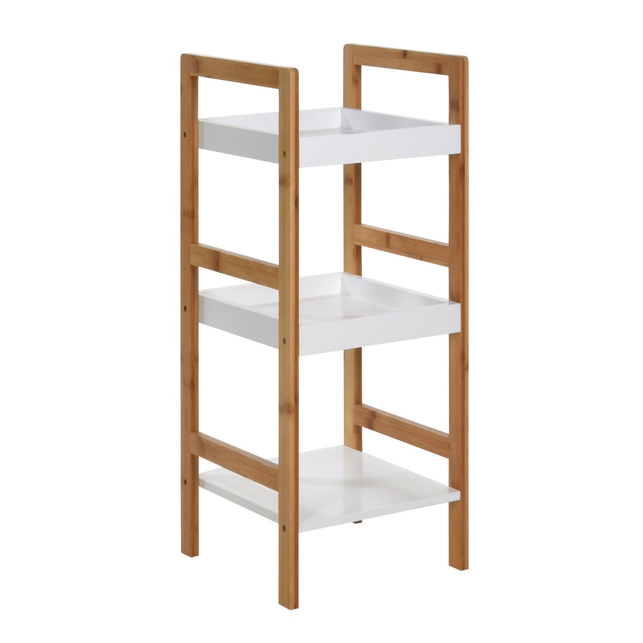 Bathroom shelving unit three-level 72 cm 3 SHELVES wood bamboo white Cabinet Manufacturer code 8719987842436