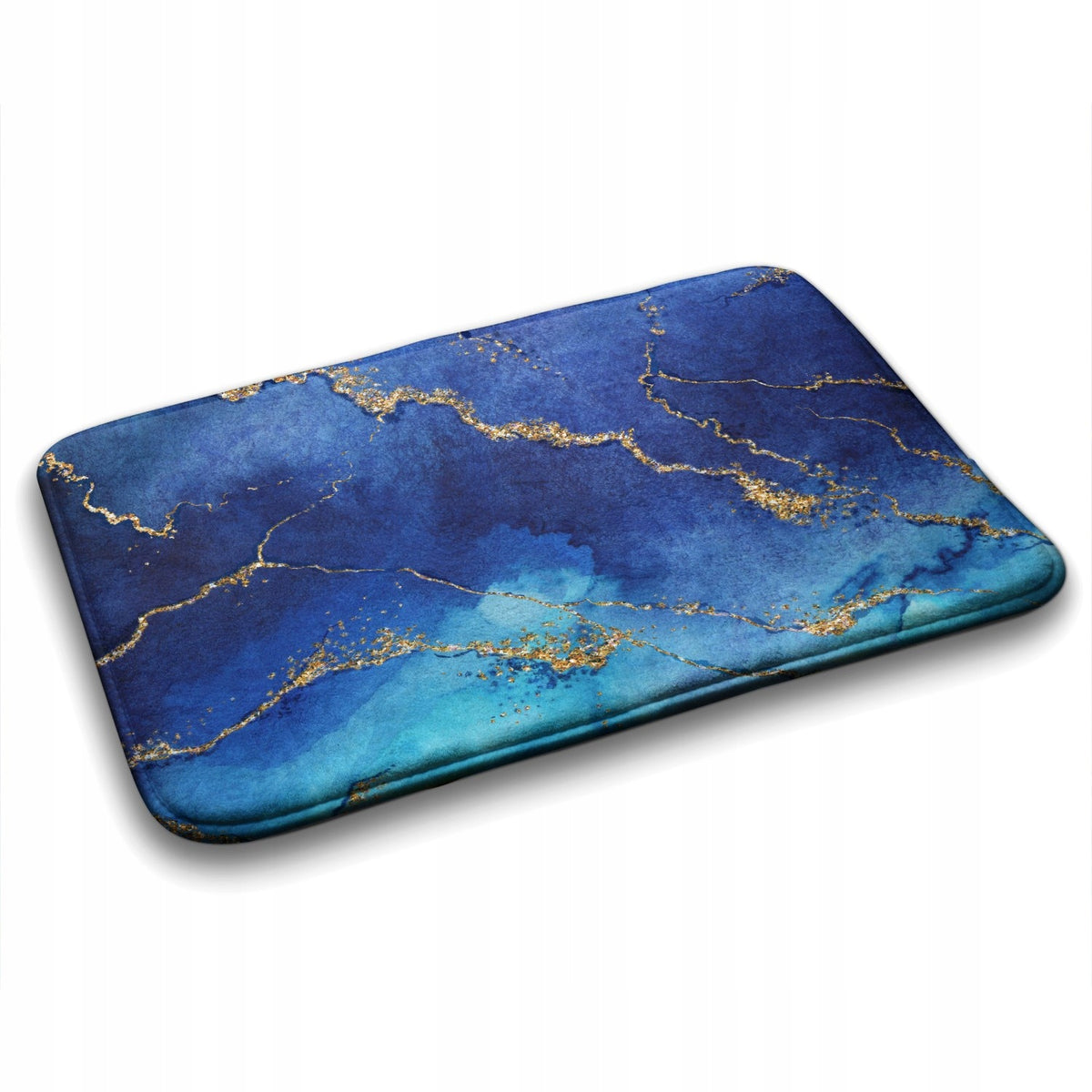 Bathtub Entrance Rug Blue Marble