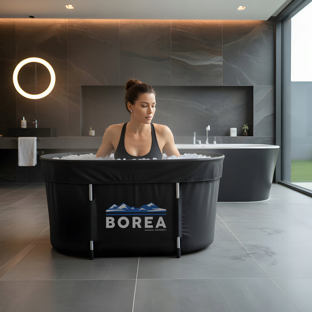 Bathtub for Sailing Folding Ice Bathing Pool 115cm Thermometer Brand GOMEDIA