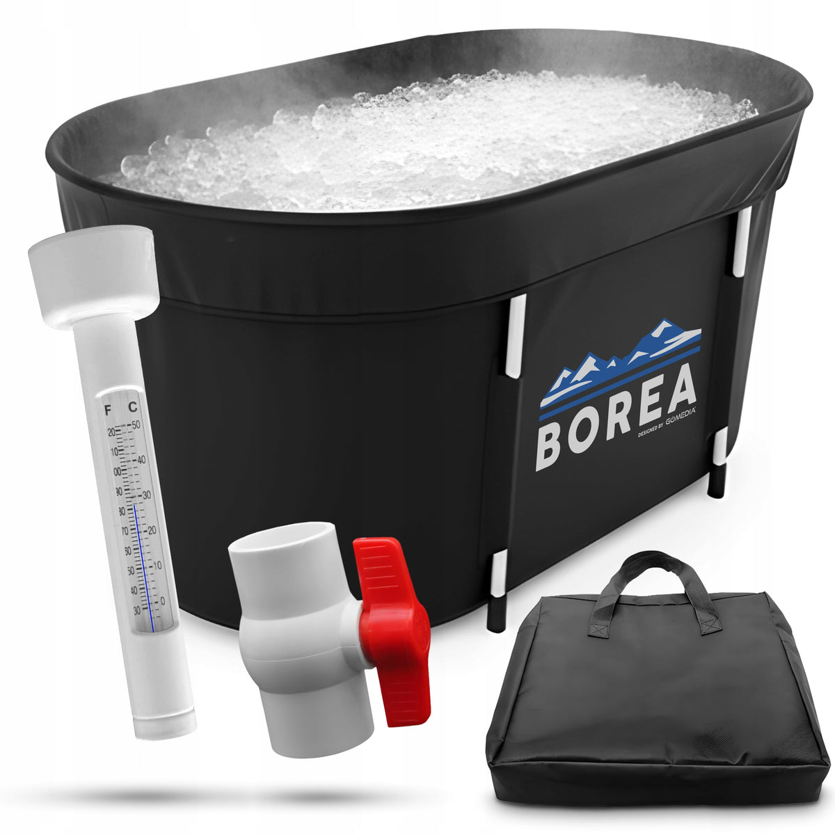Bathtub for Sailing Folding Ice Bathing Pool 115cm Thermometer