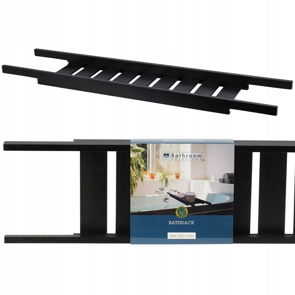 Bathtub shelf bamboo BLACK loft 68 cm BAMBOO BATHROOM SPA COVER