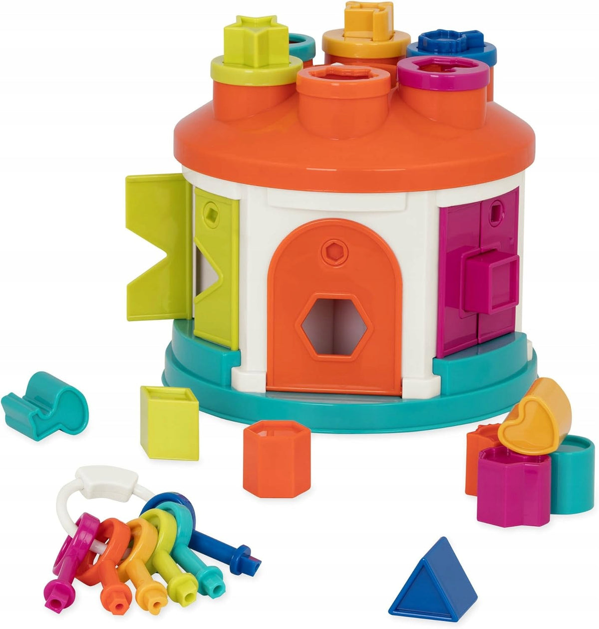 Battat Shape Sorter Educational Toy 12 Blocks 6 Keys